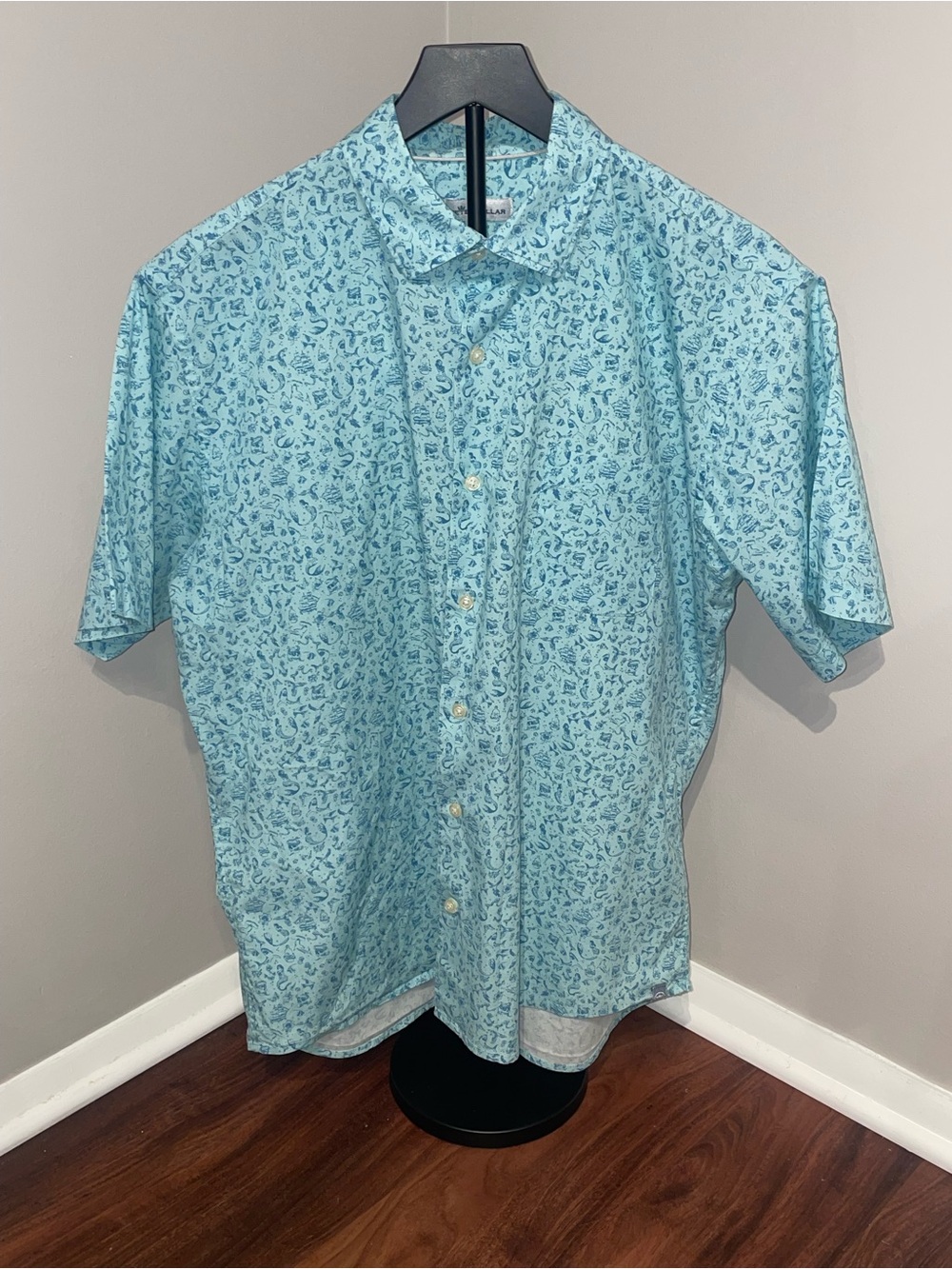 PETER MILLAR Seaside Men's Sailor's Delight Cotton-Blend Sport Shirt. LARGE